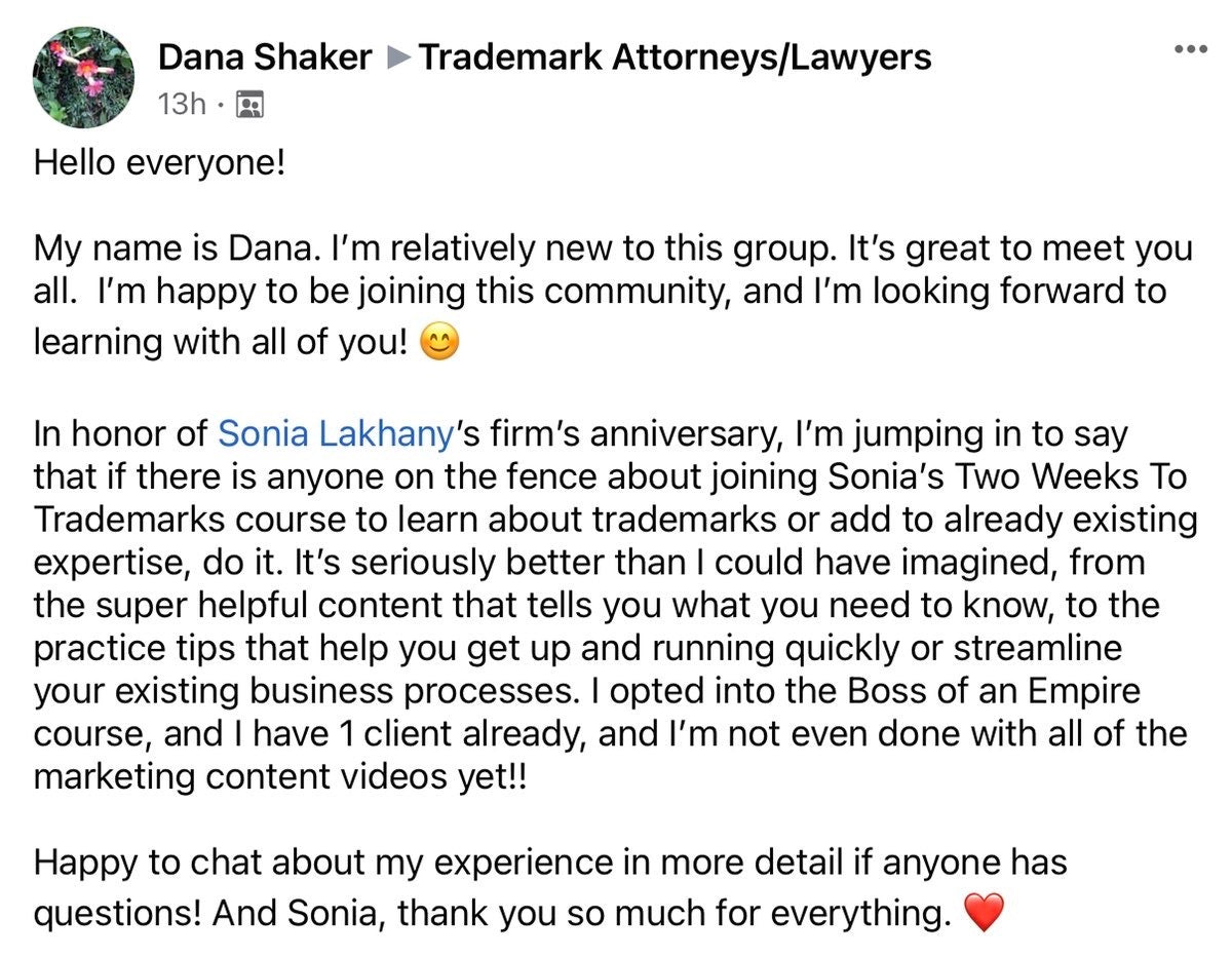 2 Weeks to Trademarks® (Boss of Myself)